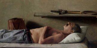 Contemporary realism painting of a man