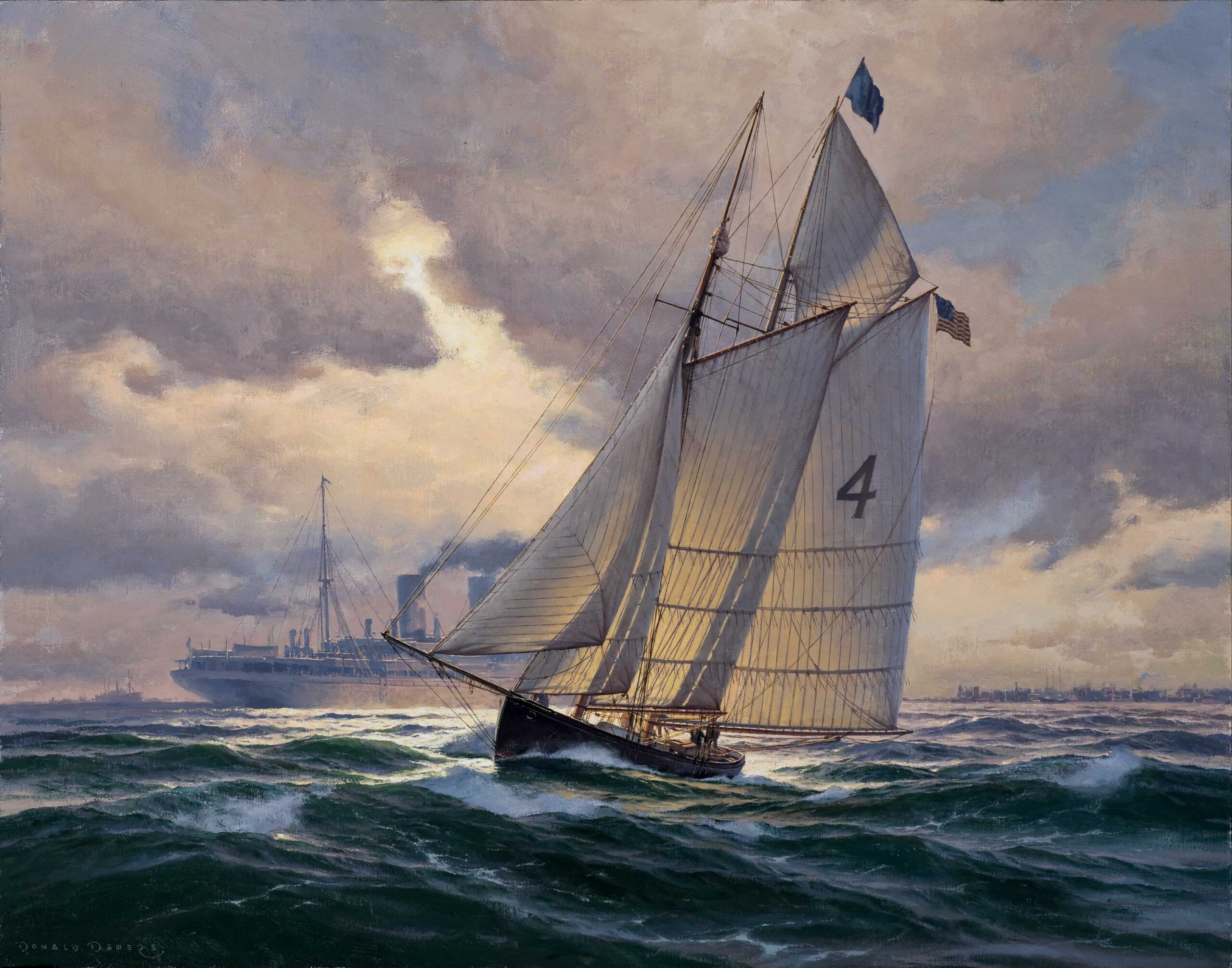 Marine art - Don Demers, “Changing Tides, New York Harbor,” 2015, oil, 24 x 28 in., Private collection, Studio