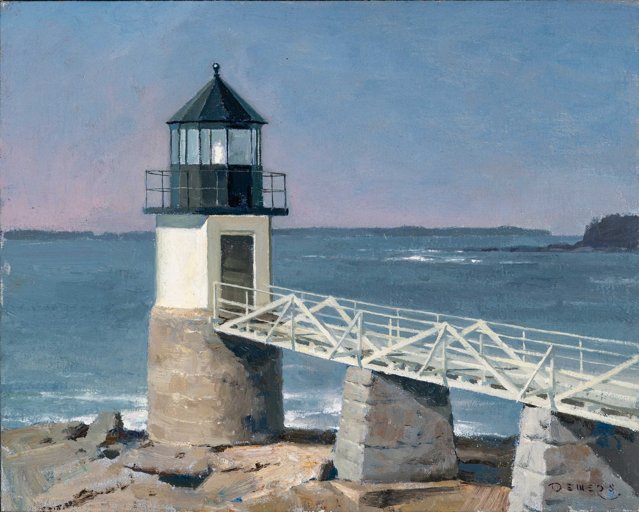 Marine art - Don Demers, “Marshall Point Light,” 2018, oil, 8 x 10 in., Private collection, Plein air