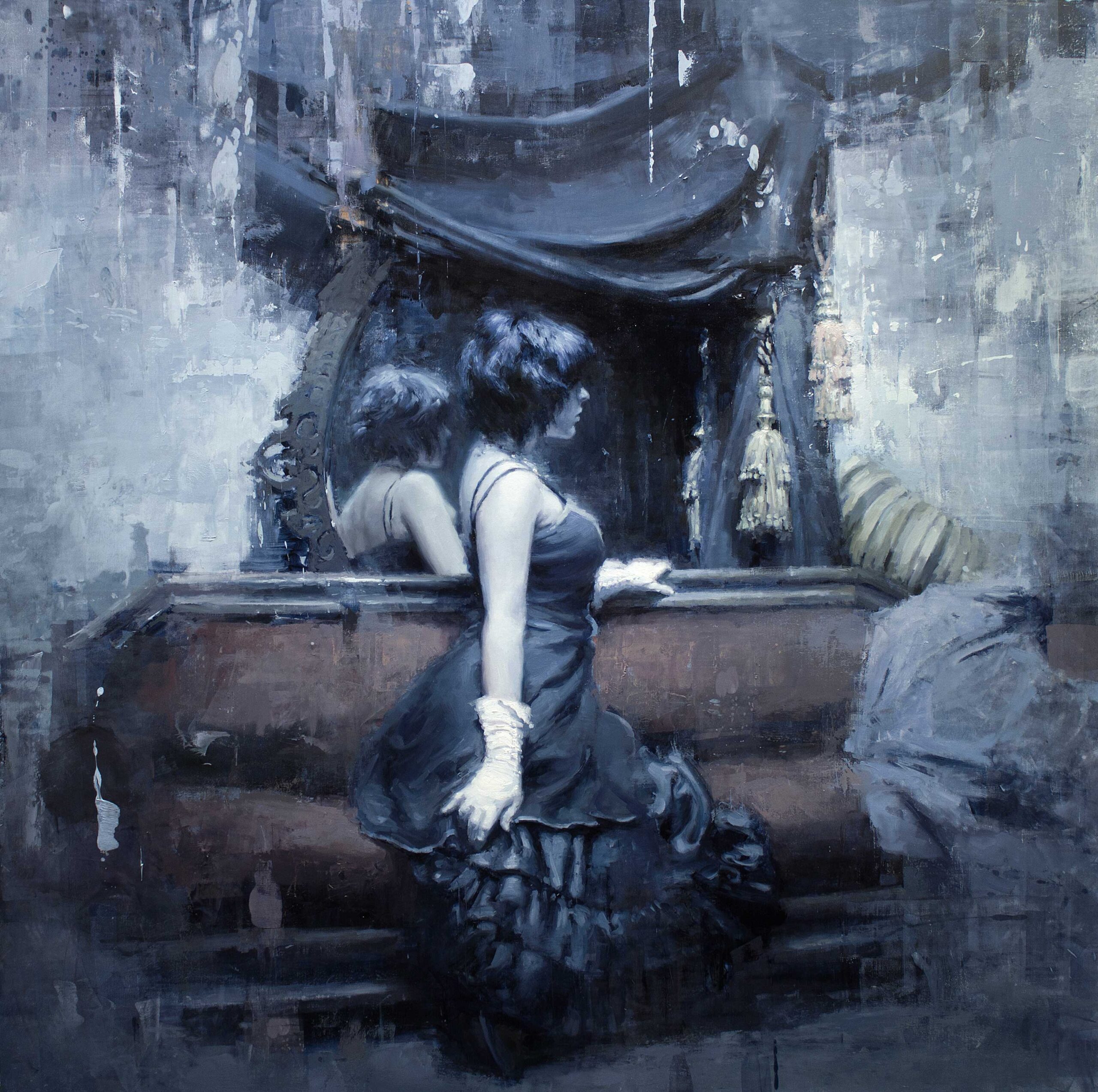 Jeremy Mann, "Lament," 48 x 48 inches, Oil on Panel, 2011, Sold through the Principle Gallery