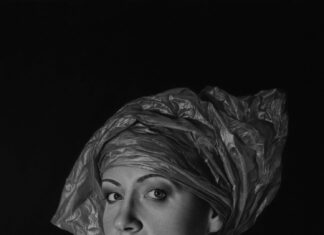 PleinAir Salon, Best Drawing, February 2023: Agnieszka Kotarska (Spain), "Girl without a Pearl Earring," graphite and charcoal, 23 × 18 inches