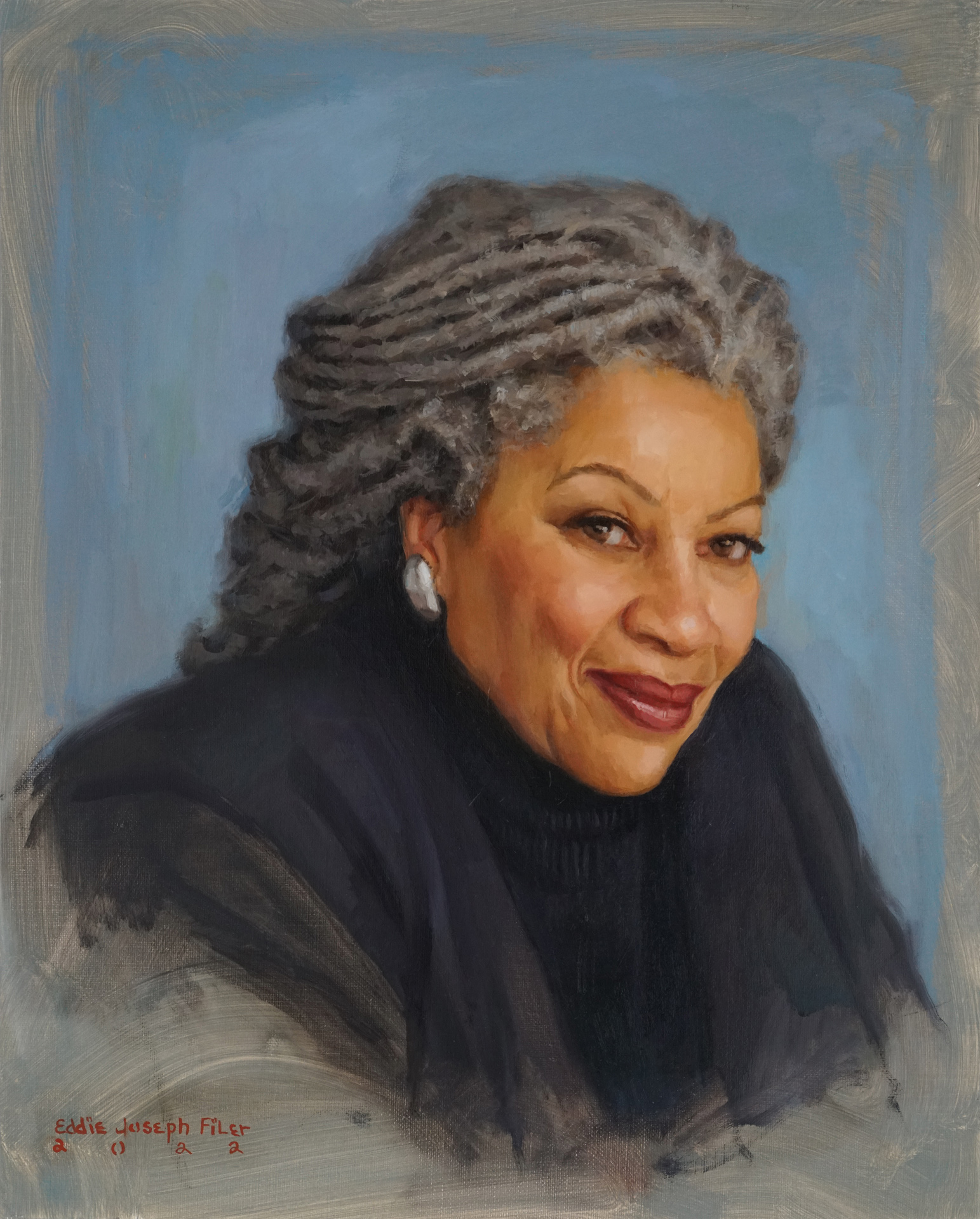 Portrait painting of Toni Morrison, by Eddie Filer