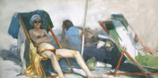 Burton Silverman, “Beach Scene III,” 1985, Watercolor, 13 x 22 inches