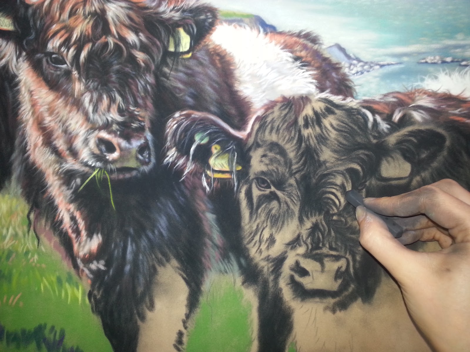 8. When painting animals, you can "build up the fur" in pastel