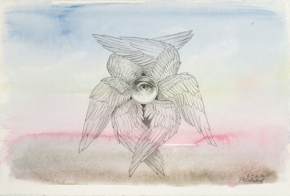 Patricia Watwood, “Seraphim II,” Graphite and Watercolor on Arches Aquarelle Paper, 11 x 15 in.