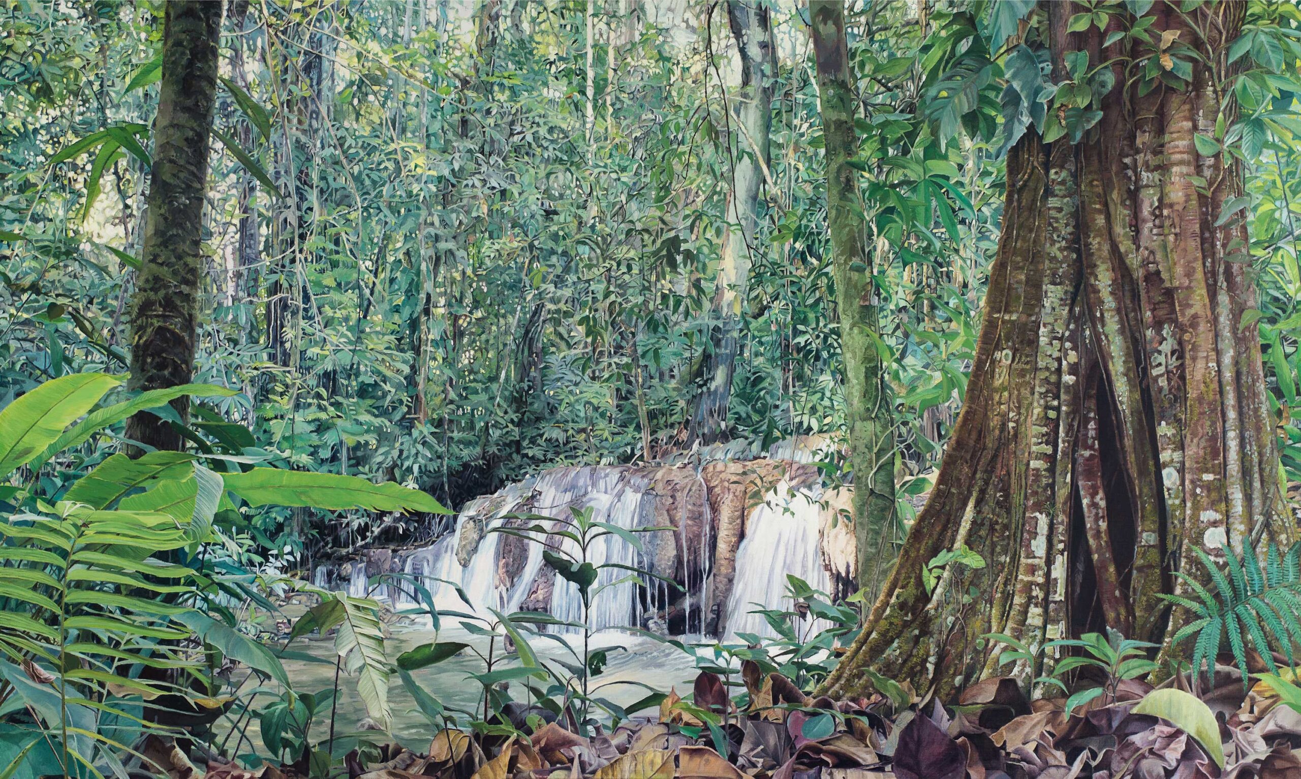 hyperrealist paintings- Jorge Carral, "Selva Lacandona (Lacondon Rainforest)," 2013, oil on canvas, 35 x 59 in., private collection, Coronado, California
