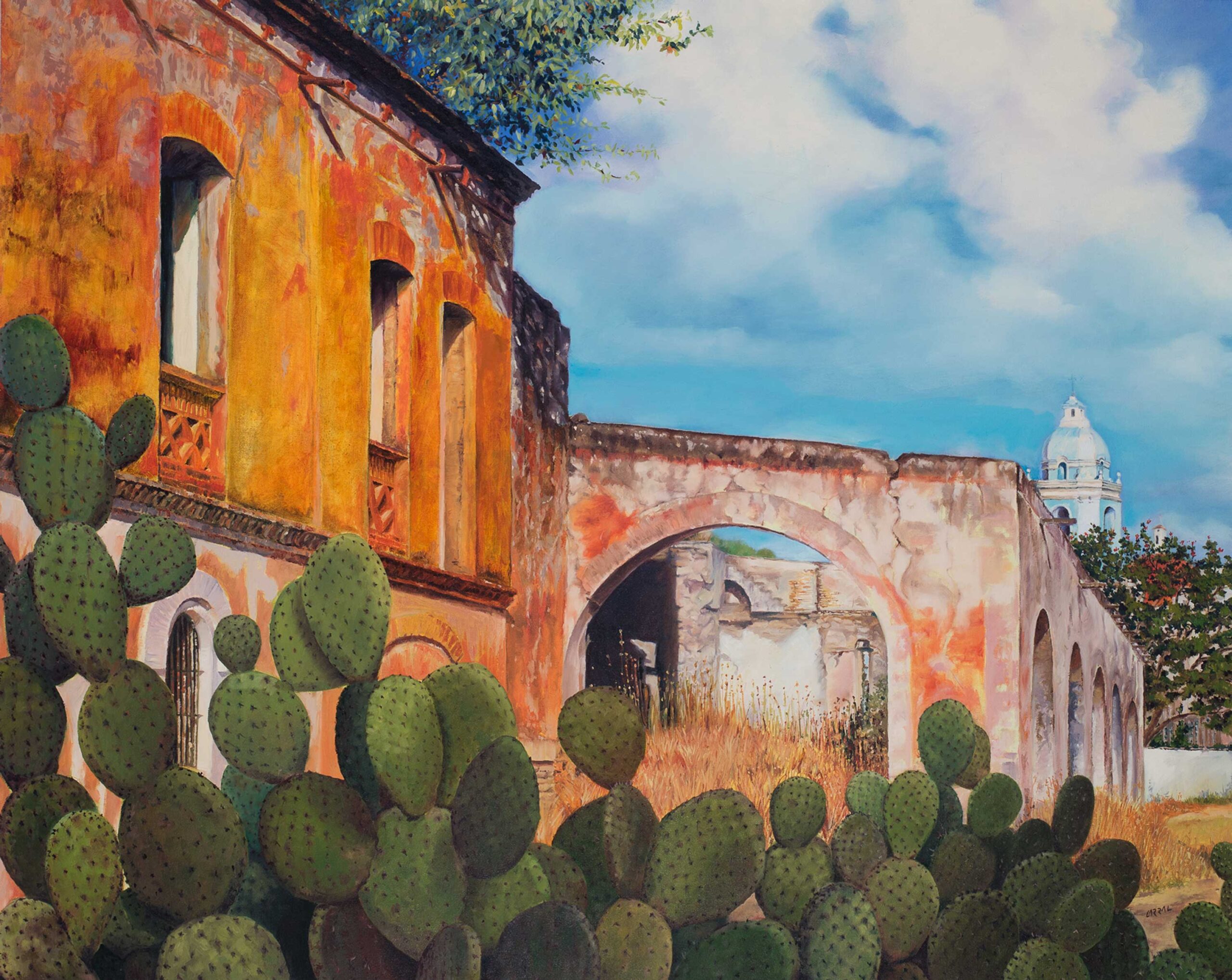 Jorge Carral, "La Hacienda (The Estate)," 2013, oil on canvas, 47 x 63 in., private collection, Punta Mita, Nayarit, Mexico
