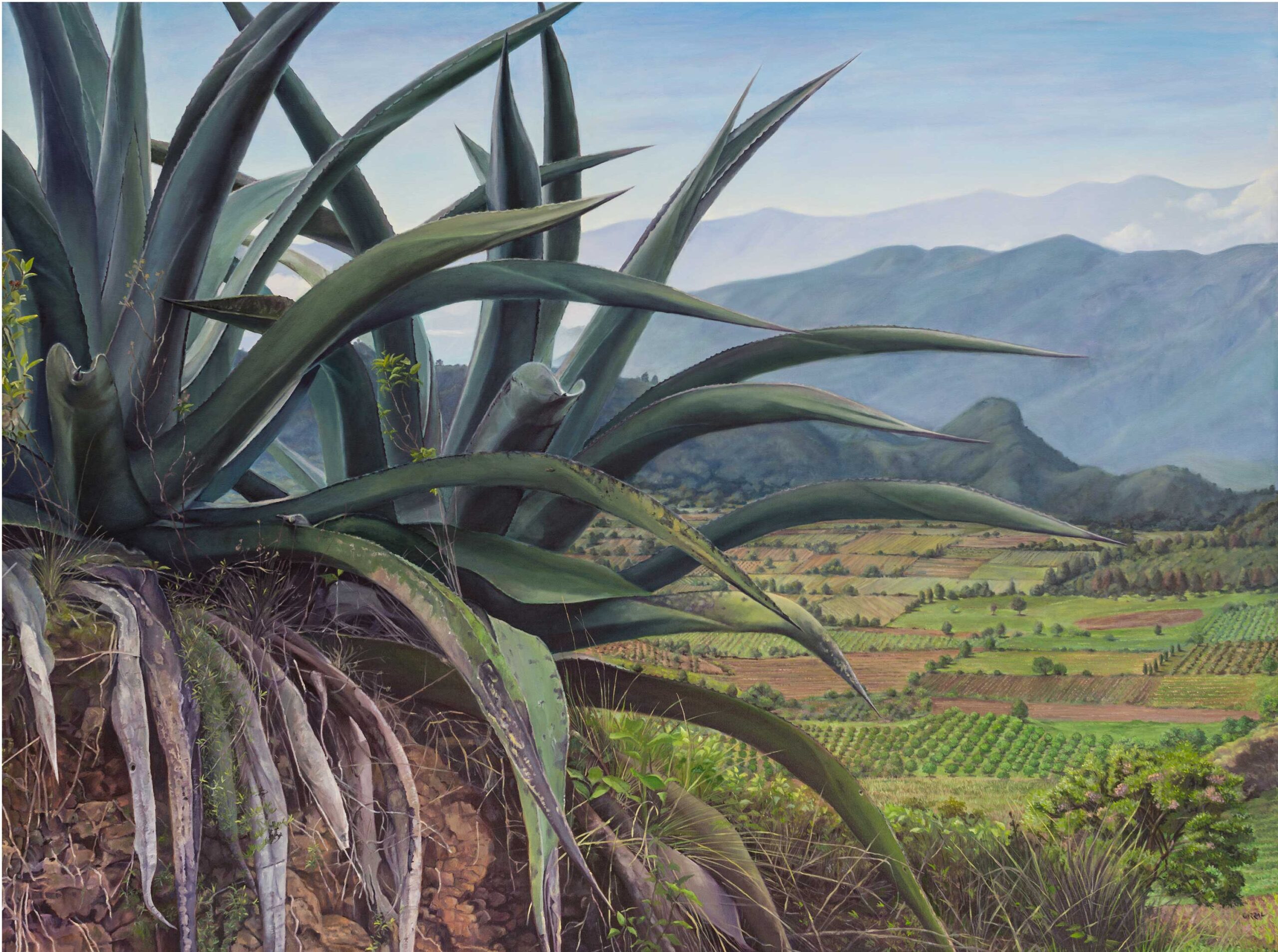 Jorge Carral, "Los Guardas (The Guardians)," 2012, oil on canvas, 47 x 63 in., private collection, Mexico City