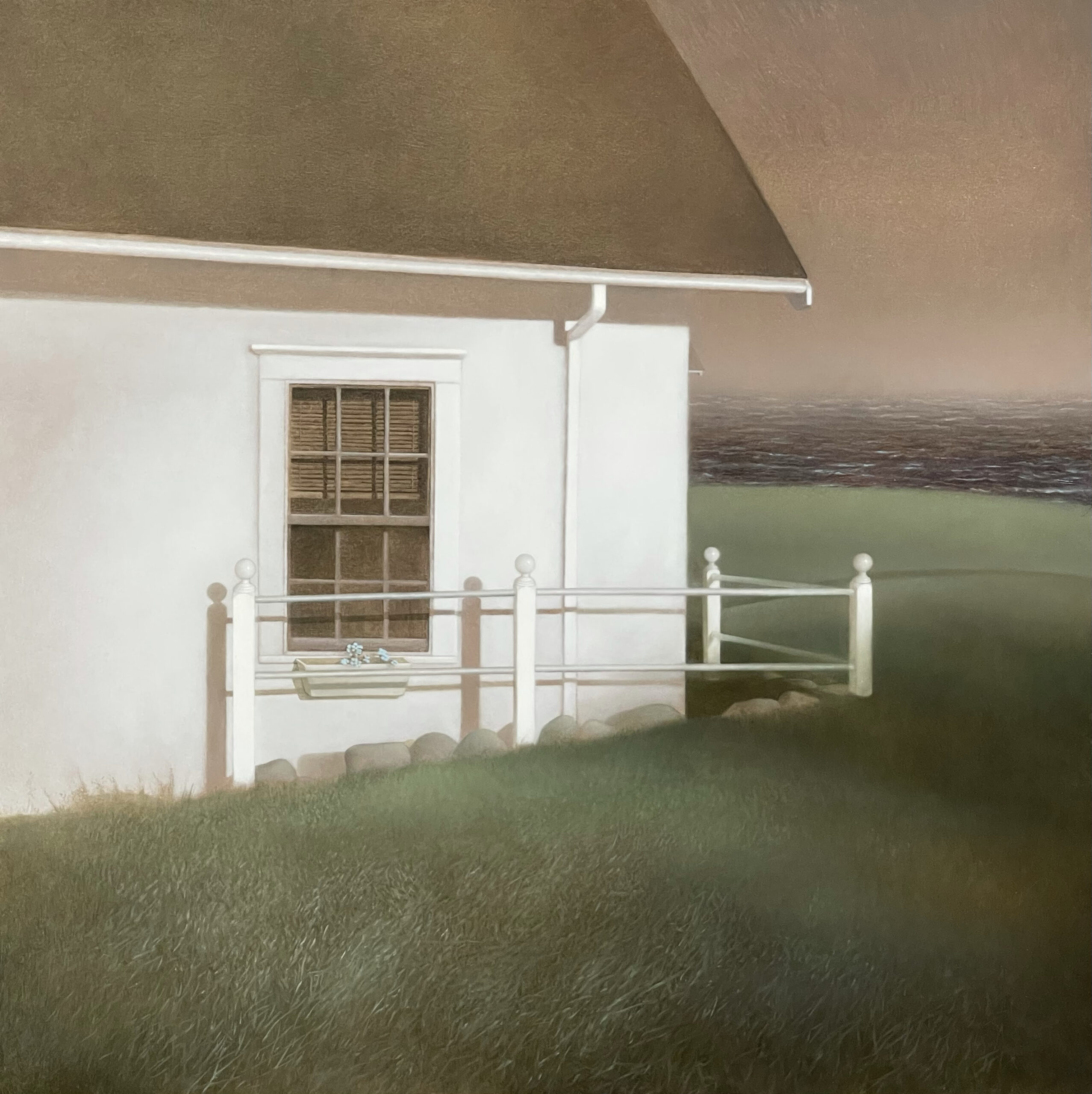 Tamalin Baumgarten, "Corner of the Inn," oil on panel, 12 x 16 inches, 2023