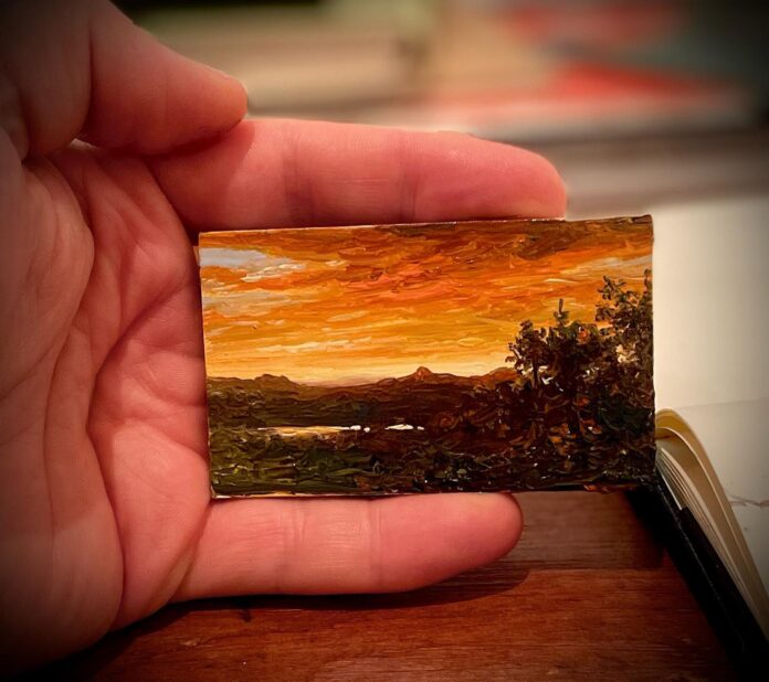 Miniature realism landscape painting by Erik Koeppel