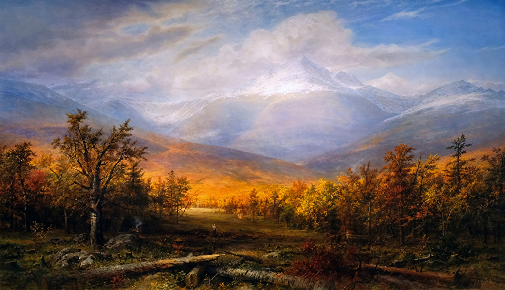 Erik Koeppel, "Autumn in the White Mountains," oil on linen, 78 x 135 in., Museum Collection