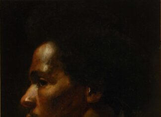 Oil portrait painting of a black man