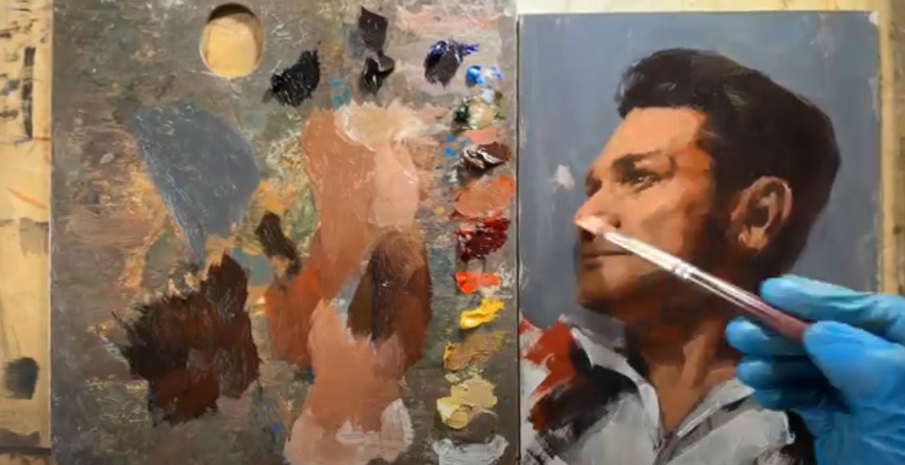 Calvin Lai's portrait painting demo at Realism Live 2023