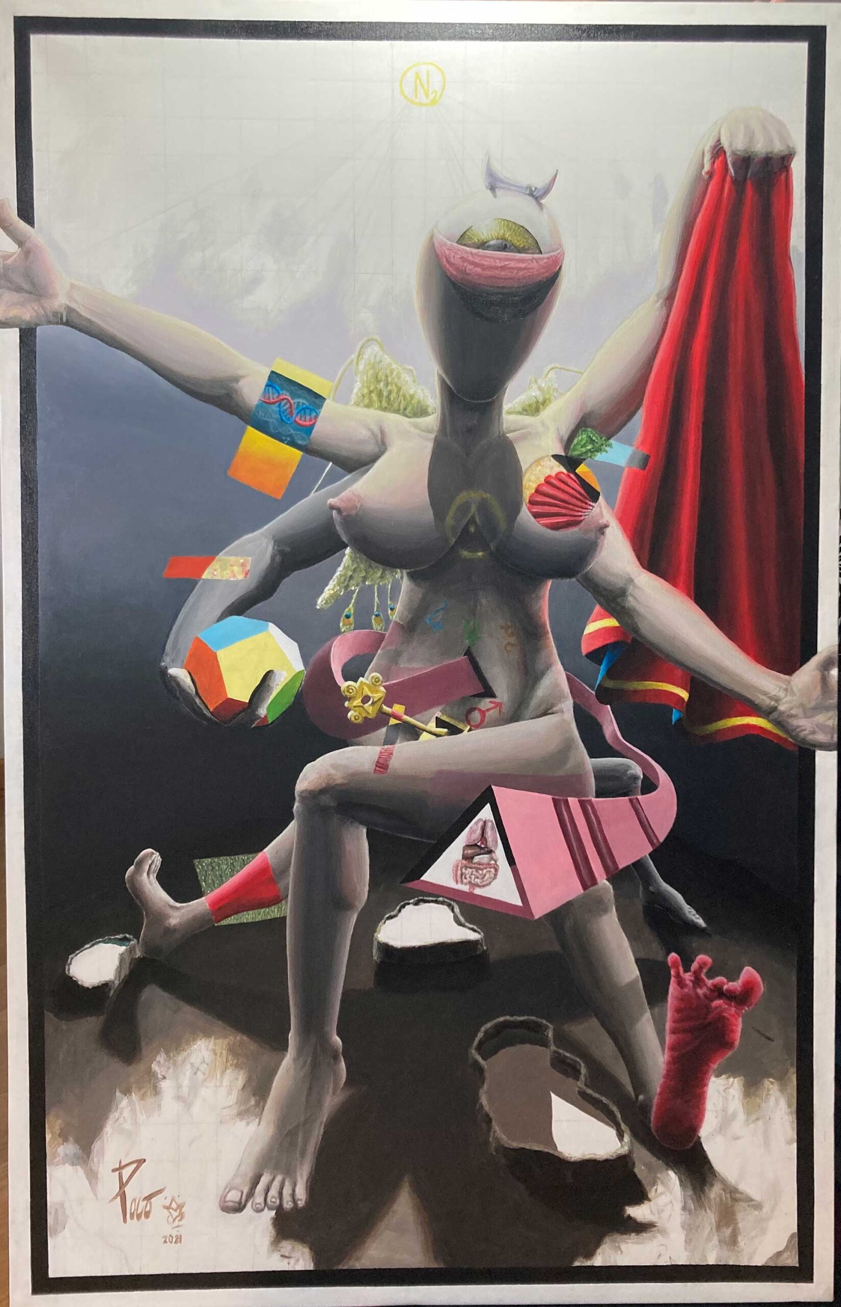 contemporary art - Paco Savino, "L’Archetipo," 2021, acrylic on cotton canvas, 140 x 90 cm