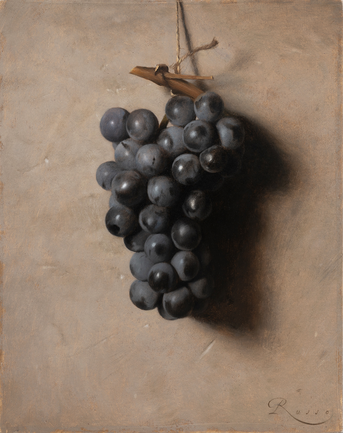 Carlo Russo, "The Last Grapes," 10 x 8 inches, Oil on Panel, 2023