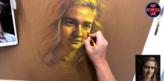 free portrait drawing demonstration by Christine Swann