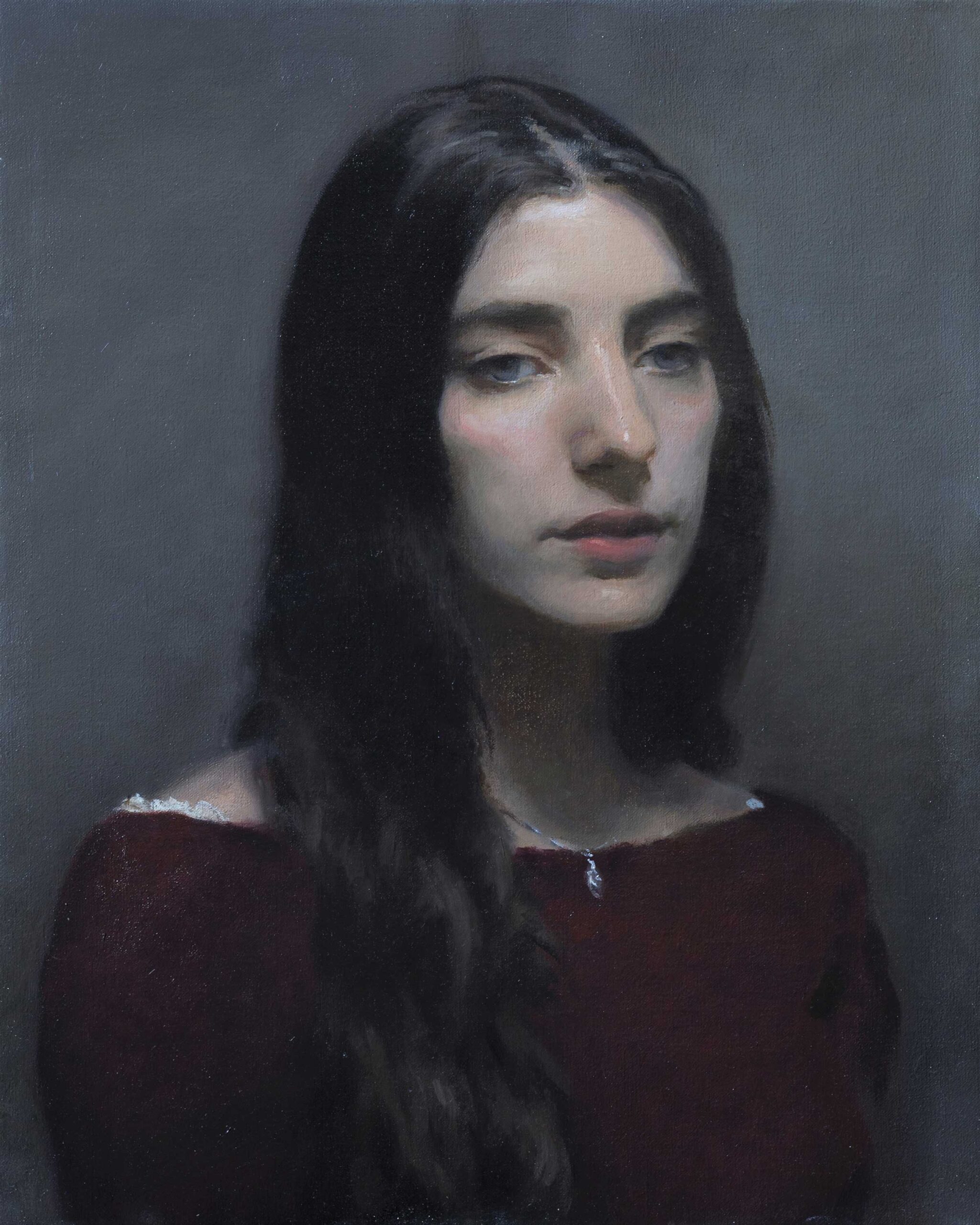 Florence Academy of Art / Tom Richards, "Italian Girl," 2020, oil on canvas, 20 x 16 in., available through the artist