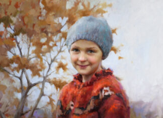 Kathie Wheeler, "Mae in October," oil, 24 x 18 in.