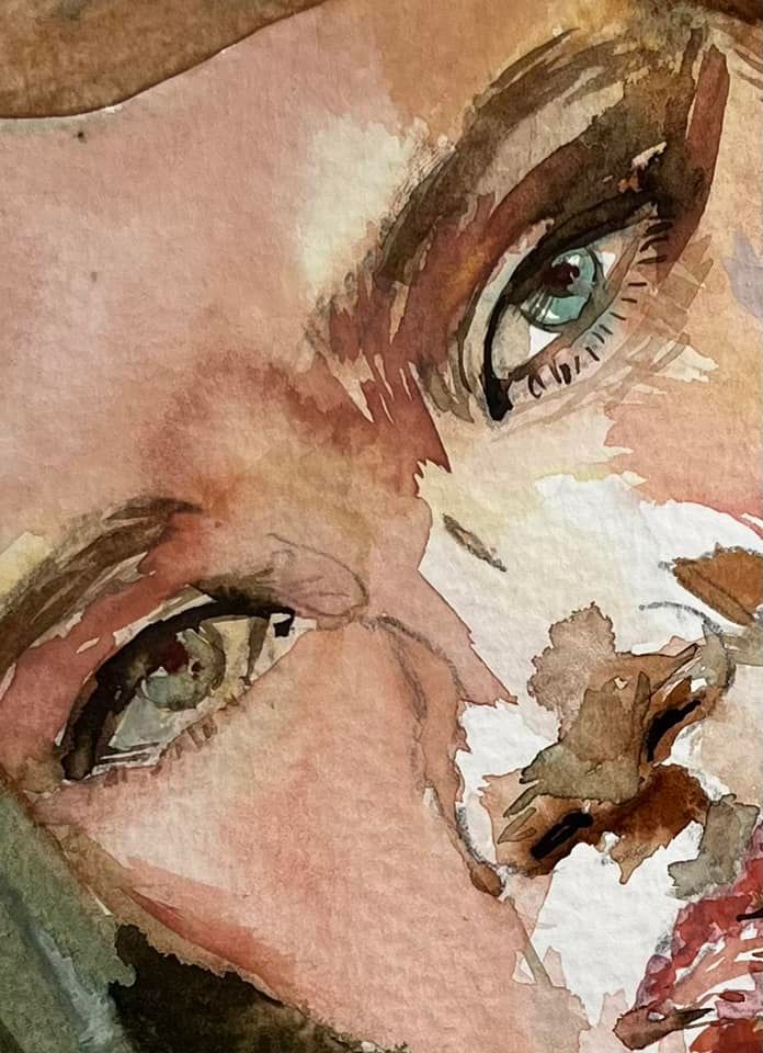 detail painting of eyes