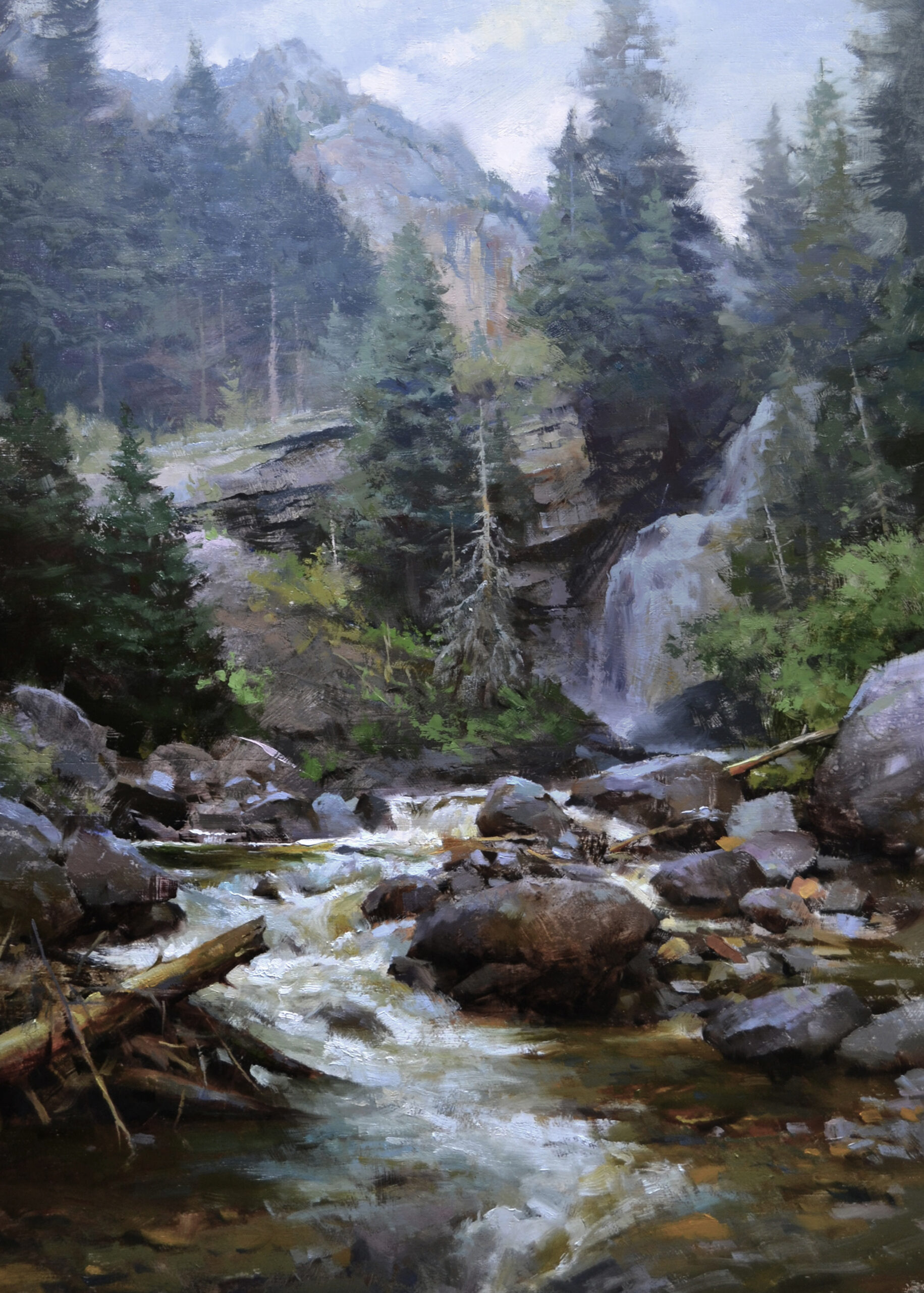 Marc Anderson, “Bear Creek Falls,” 30x20 in., Oil, 2023, Private Collection