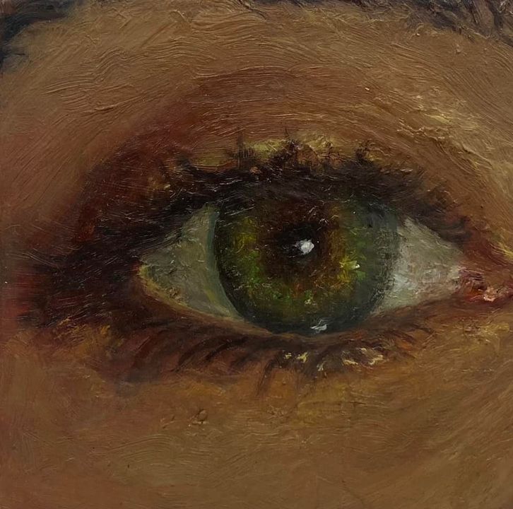 realistic portrait painting of an eye