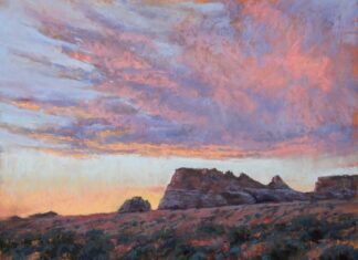 Kathy Falla Howard (Scottsdale, AZ), "Eventide," pastel painting, 11 x 14 in.