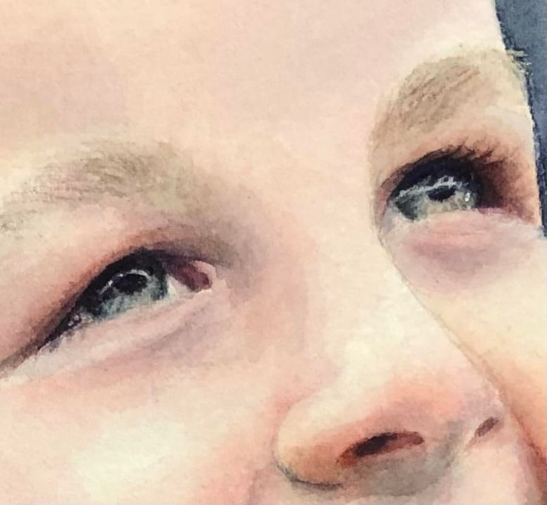 realistic painting of eyes