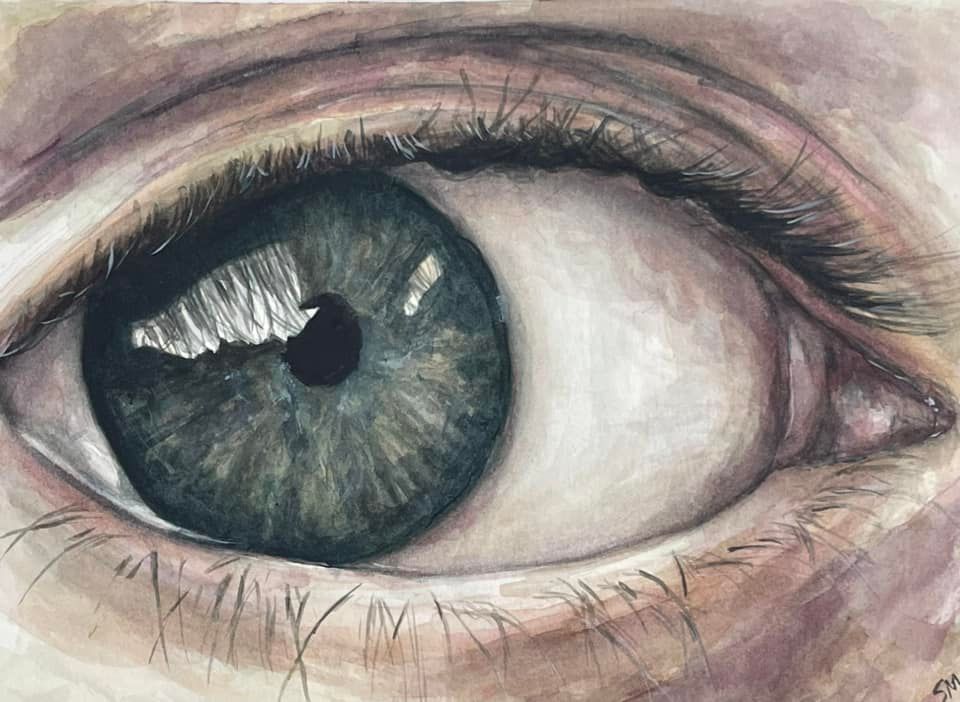 watercolor painting of an eye