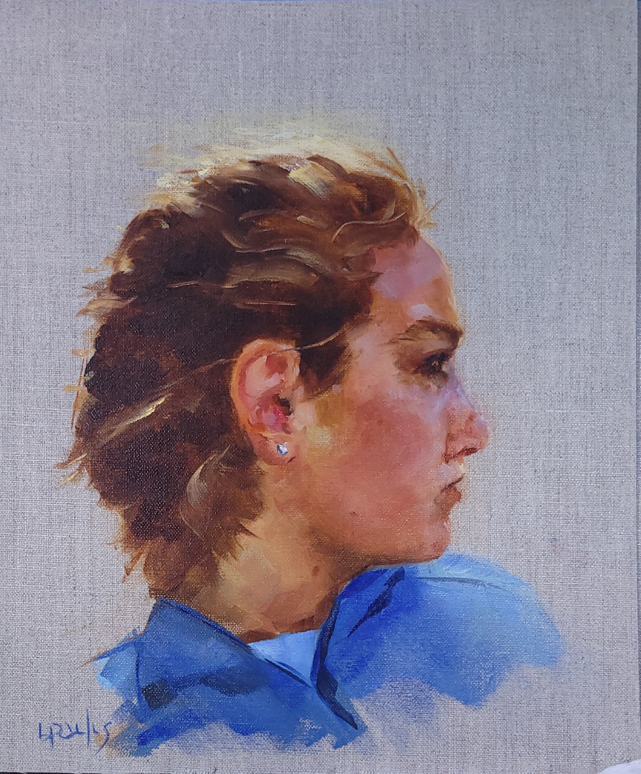 contemporary realism portrait - "Audra" by Leslie Paulus