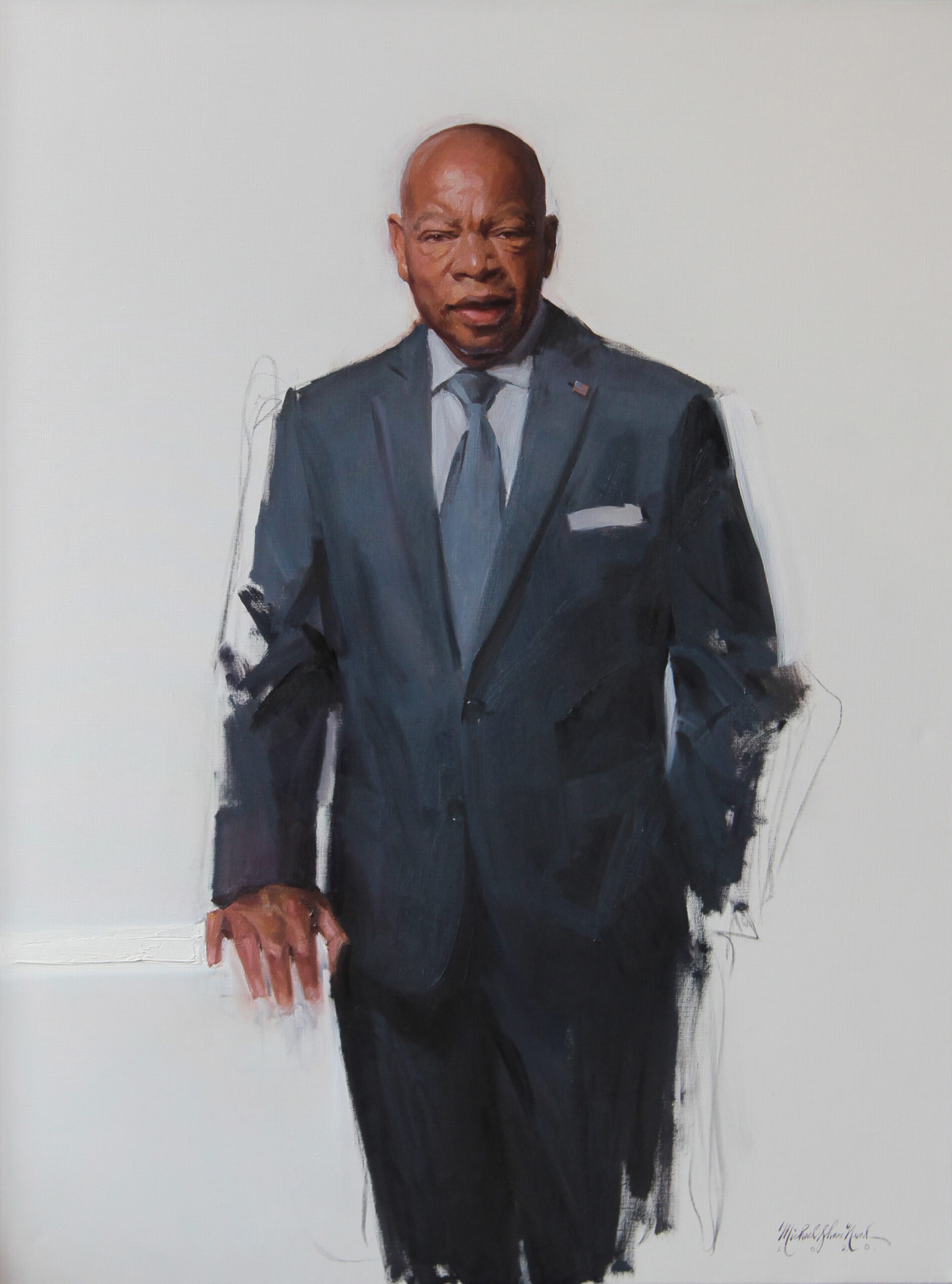 Congressman John Lewis, collection of the National Portrait Gallery, Smithsonian Institution, Washington, D.C., 36" x 48", oil on canvas, by Michael Shane Neal