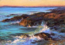 pastel painting - Lana Ballot, "New England Sunset"