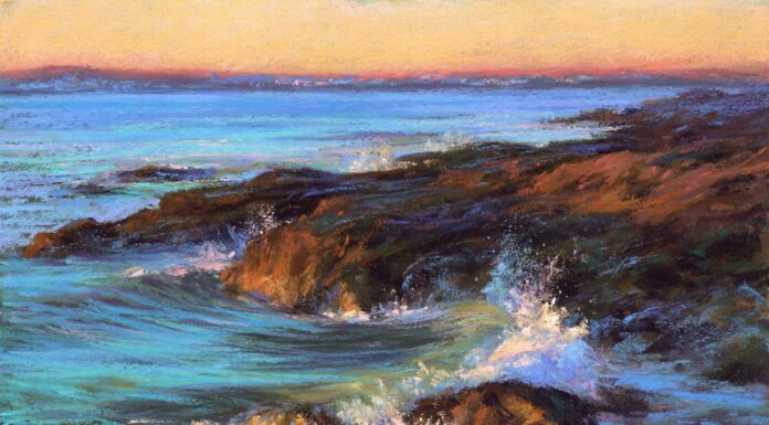 pastel painting - Lana Ballot, "New England Sunset"