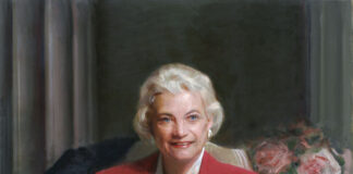 Sandra Day O'Connor, Former Supreme Court Justice, The Sandra Day O’Connor School of Law, Tempe, AZ, 36" x 48", oil on canvas, by Michael Shane Neal