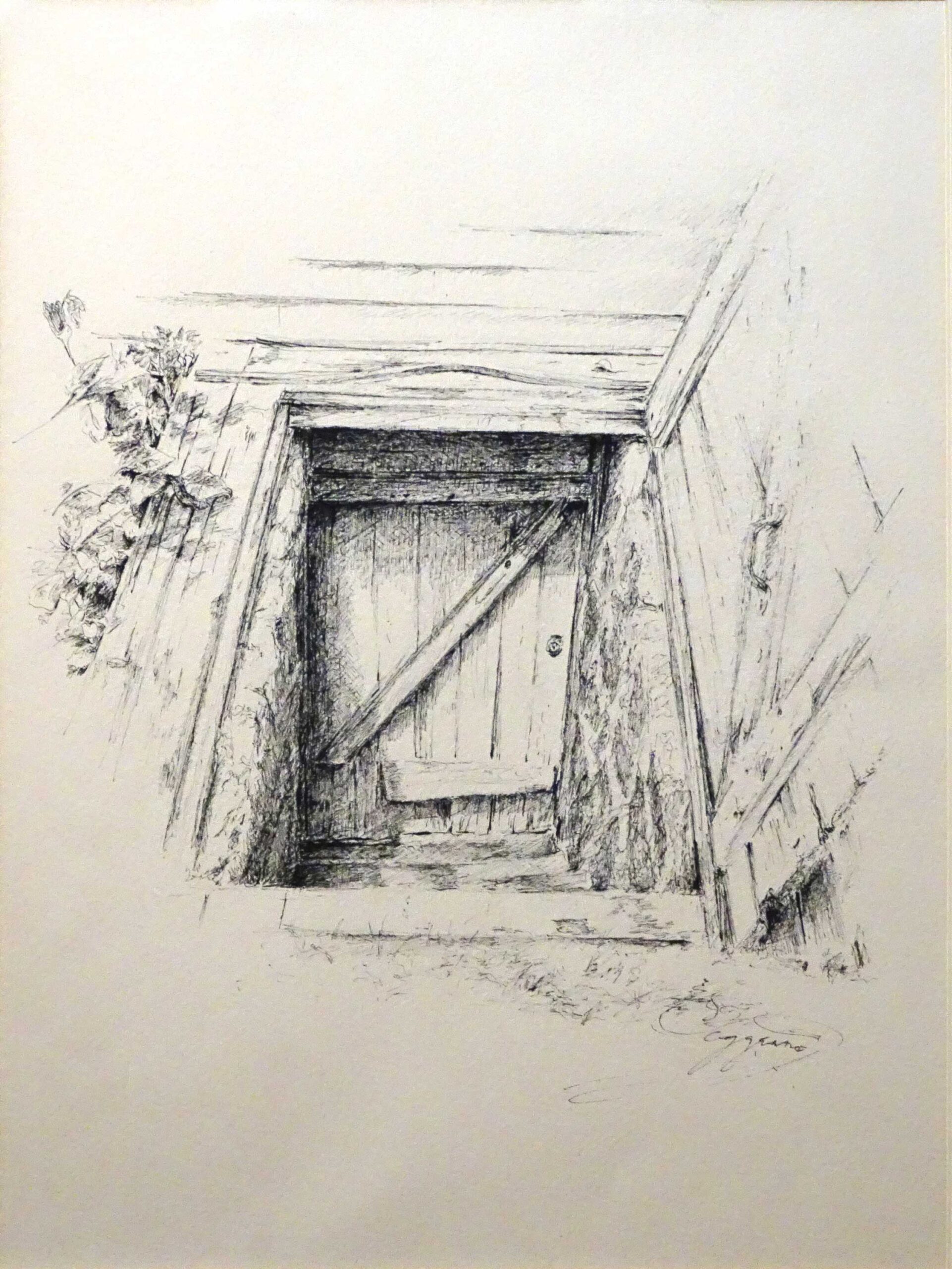 realistic drawings - John Caggiano (b. 1949), "Storm Cellar," 1980, ink on paper, 15 x 11 in., available through the artist 