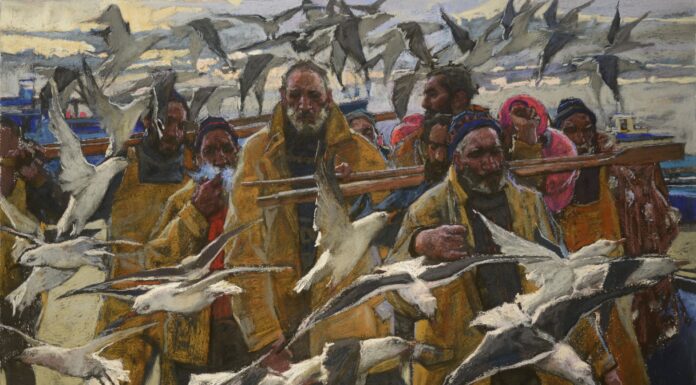 Spotlight on Pastel Artist Daud Akhriev Daud Akhriev, "Life of the Port," pastel painting