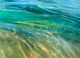 Art Competitions - Elena Degenhardt (Cannes, France), "The Essence of Summer," pastel, 9.5 x 12 in., Water Honorable Mention, January 2024 PleinAir Salon, judged by Lisa Skelly