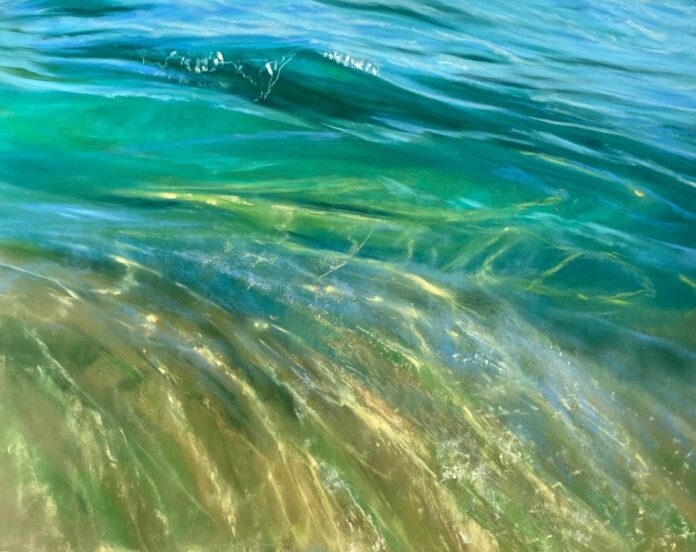 Art Competitions - Elena Degenhardt (Cannes, France), "The Essence of Summer," pastel, 9.5 x 12 in., Water Honorable Mention, January 2024 PleinAir Salon, judged by Lisa Skelly