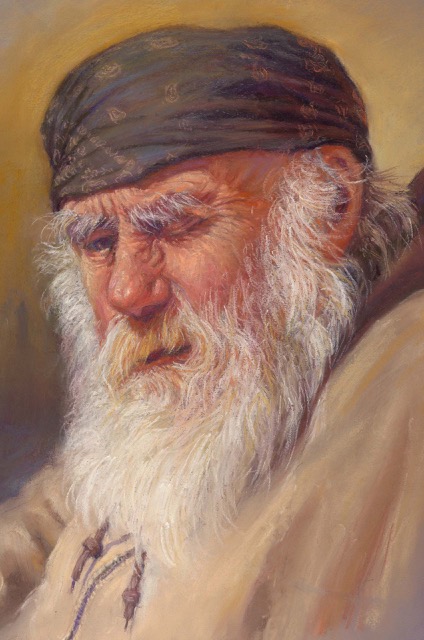 Judith Kazdym Leeds, “Man of the Streets,” Pastel painting on Canson Mi-Teintes paper (smooth side), 18’ X 14”