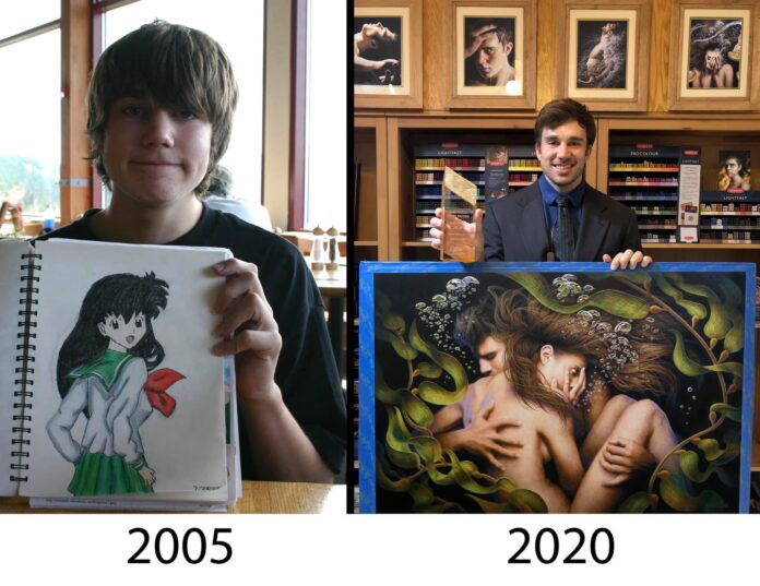 Artist Jesse Lane, "then" and "now"