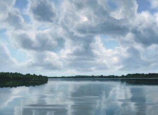 Edward Duff, "Cloud Lake," 36 x 48 in., oil on canvas, 2024
