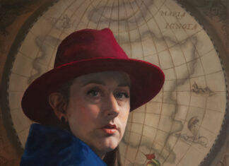 1. Sarah Marie Lacy (b. 1988), “Maria Ignota: Self-Portrait,” 2021, oil on board, 20 x 16 in., collection of the artist