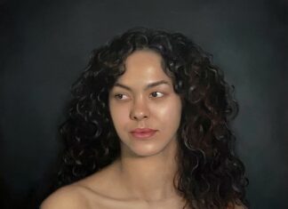 Classical realist portrait painting