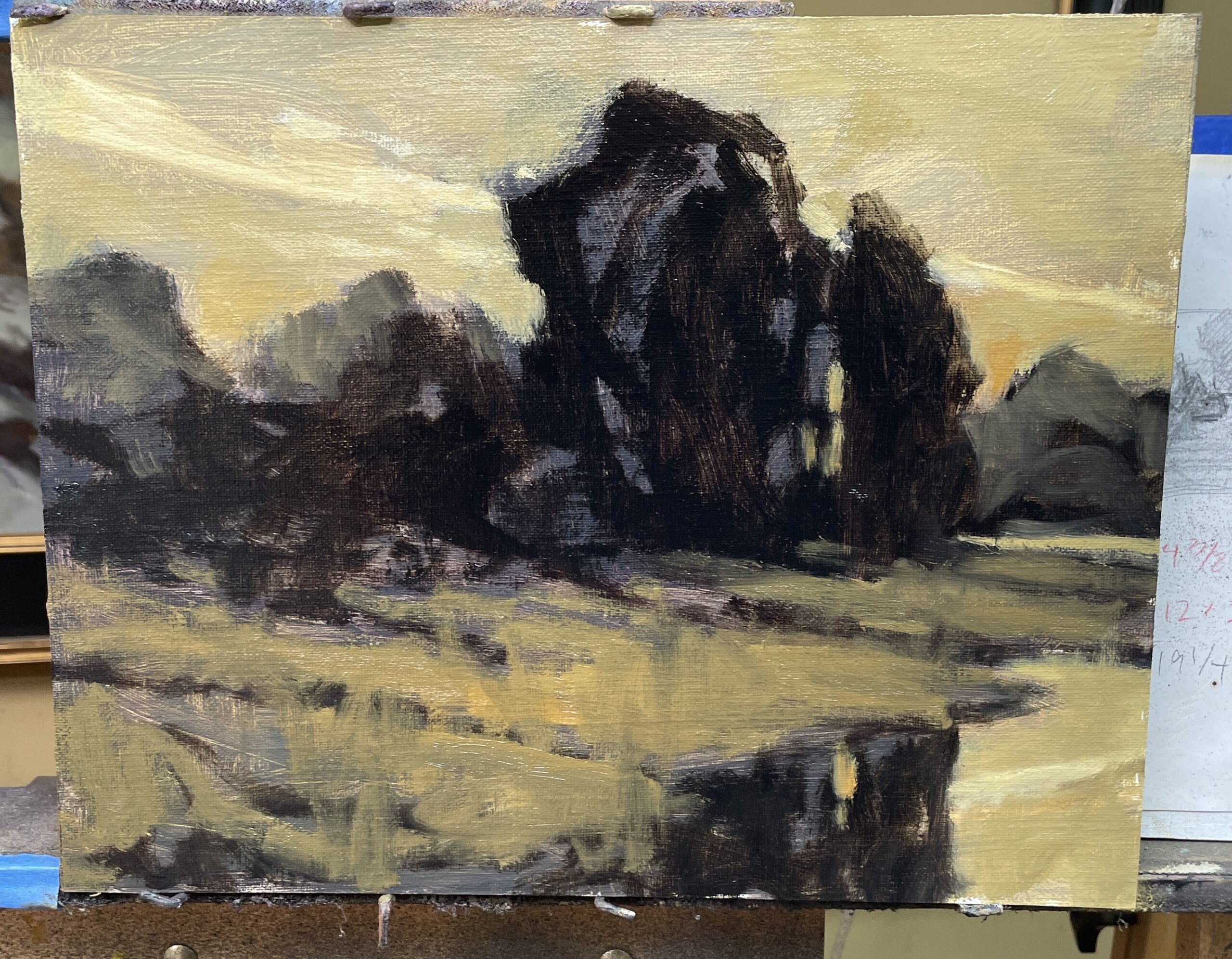 Step 2 of the landscape painting demo