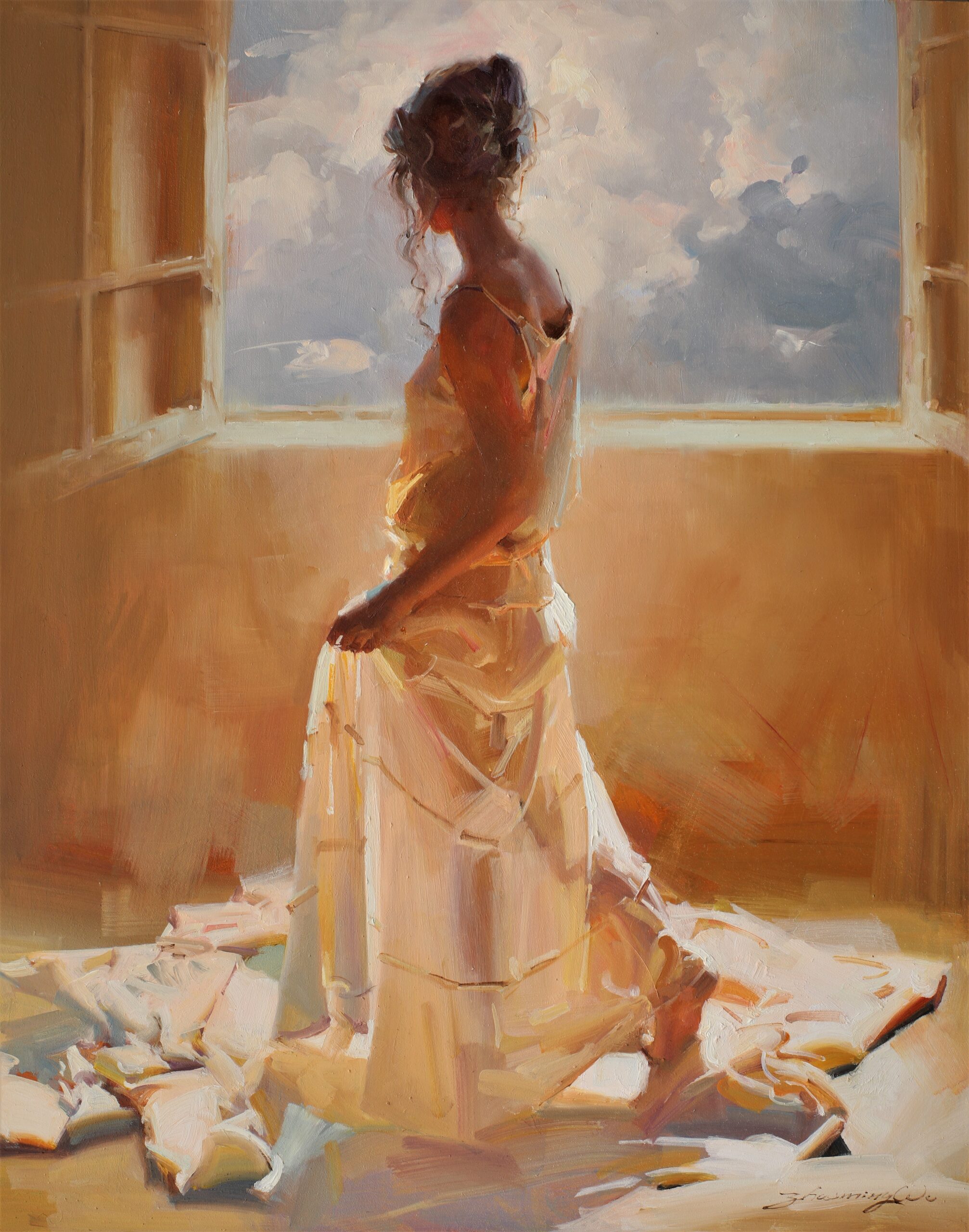 Contemporary realism figurative painting by Zhaoming Wu