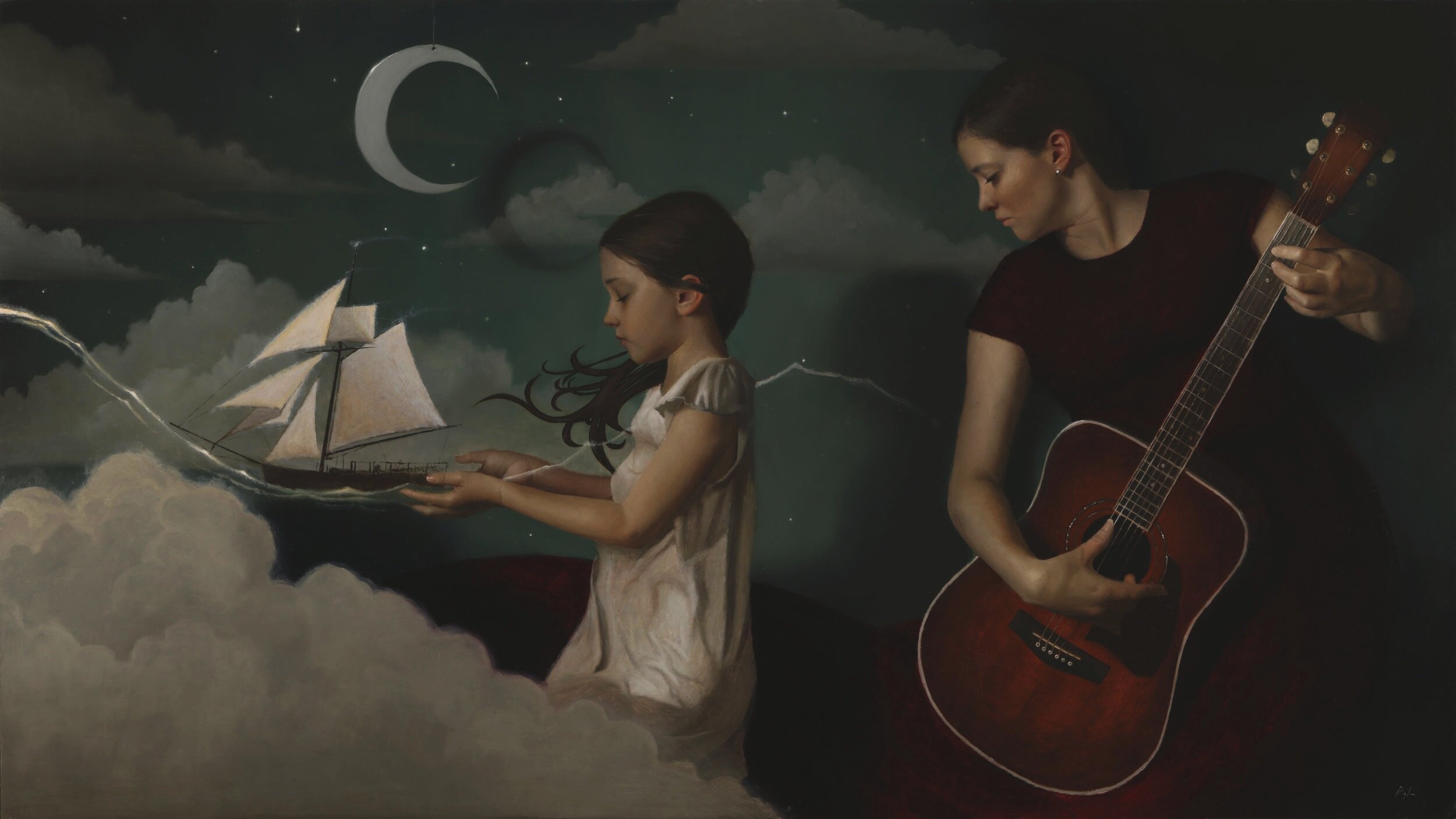 Mark R. Pugh, "Mother’s Song," Oil, 27 x 48 inches