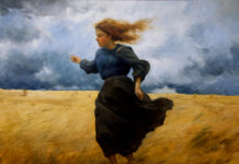 Contemporary realism art - Morgan Irons, “Howling Wind,” 20 x 24 inches, oil on linen