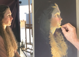 Robert Lemler pastel live portrait painting lesson