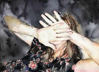 Björn Bernström, "No I," watercolor, 40 x 35 cm, Private Collection