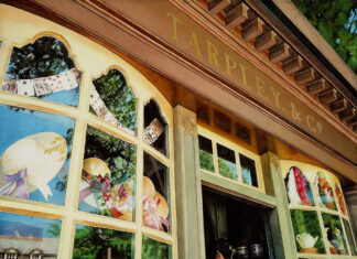 David Stickel, "Tarpley & Co.," watercolor, 30 x 22 in.
