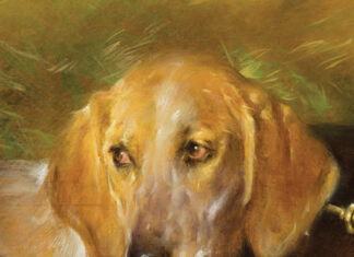 Painting the Soul of Dogs: A Metaphorical Masterpiece painting dogs - Joseph H. Sulkowski, "Sight," detail from the bottom center of "Apokalupsis"